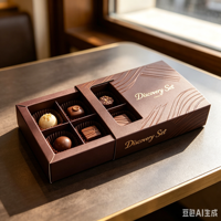 Boîte à tiroir en papier pliable avec logo personnalisé, dorure à chaud, 10 fenêtres, pour bonbons, chocolats et macarons, idéale pour les pâtisseries