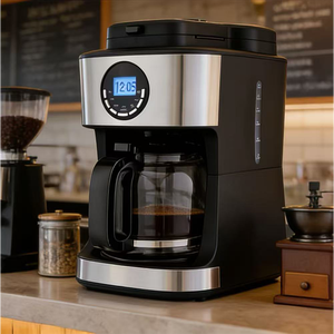 <span class=keywords><strong>Cafetera</strong></span> <span class=keywords><strong>de</strong></span> <span class=keywords><strong>Goteo</strong></span> <span class=keywords><strong>de</strong></span> 12 Tazas y 1.8L <span class=keywords><strong>con</strong></span> <span class=keywords><strong>Molinillo</strong></span> <span class=keywords><strong>de</strong></span> Cuchillas <span class=keywords><strong>Incorporado</strong></span> - Temporizador Programable <span class=keywords><strong>de</strong></span> 24H, Botones Dobles, Protección Contra Sobrecalentamiento, 220-240V, 950W - Product Image 4