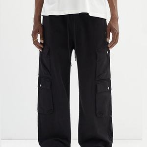 OEM New Fashion <b>Wide</b> <b>Leg</b> Baggy Trouser Nylon Pants Loose Fit Blank Street Style Multi-Pockets Men <b>Cargo</b> Pants - Product Image 6