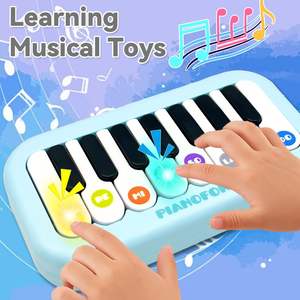 BWNOPQ B0FXB22D7Z Clavier de piano portable de voyage, instrument de musique pour enfants, jouet d'apprentissage, lumières arc-en-ciel pour les tout-petits de 3 à 5 ans - Product Image 2