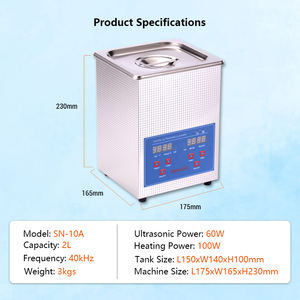 SN-10A 2L Digital Aço Inoxidável Ultrasonic Cleaner para Novas Ferramentas De Metal Carburador Óptica Jóias-Electric Industrial Cleaner - Product Image 5
