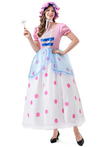 Costume de cosplay Bo Peep de <span class=keywords><strong>Toy</strong></span> <span class=keywords><strong>Story</strong></span> 2026, robe longue de personnage d'anime, tenue de jeu de rôle d'Halloween, robe de scène pour femmes - Product Image 3