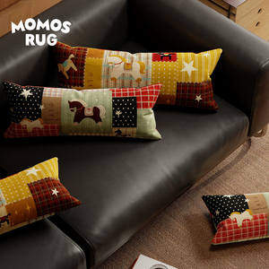 Cojín MOMOS RUG Patchwork Pony para sofá, rectangular, largo, de algodón y terciopelo, para oficina, coche, decoración del hogar - Product Image 2