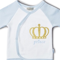 Vêtements pour bébés nouveau-nés en gros, vêtements pour garçons de 0 à 3 mois, vêtements pour tout-petits, coton biologique, coffret cadeau pour bébé avec couronne