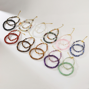 Ensemble de bracelets élastiques en pierre naturelle, tendance, élégant, bijoux pour femmes et enfants, à porter tous les jours, cadeau - Product Image 1
