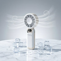 Ventilateur portable rechargeable USB, batterie 3600 mAh, haute vitesse, réglable, LED, pliable, à suspendre au cou