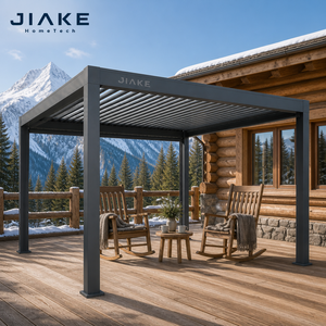 <span class=keywords><strong>Pergola</strong></span> en aluminium Jiake 6063-T5 avec toit à lames motorisées pour <span class=keywords><strong>chalet</strong></span> alpin, patio, <span class=keywords><strong>jardin</strong></span> en montagne, gazebo, pavillon extérieur - Product Image 1