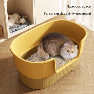 Super grande toilette semi-fermée en plastique durable <span class=keywords><strong>pour</strong></span> <span class=keywords><strong>chat</strong></span> belle litière anti-sable <span class=keywords><strong>pour</strong></span> <span class=keywords><strong>chat</strong></span> fournitures <span class=keywords><strong>de</strong></span> nettoyage multi-<span class=keywords><strong>chat</strong></span> - Product Image 3
