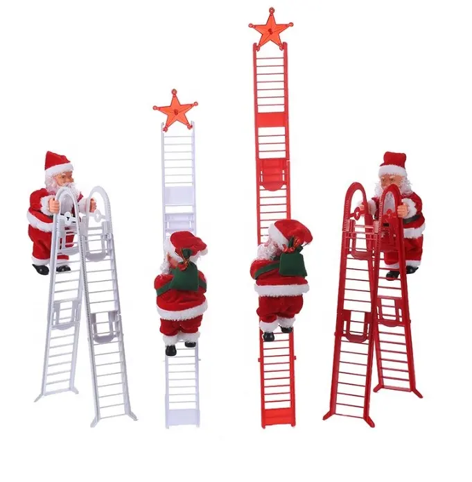 New Christmas Decorations Toy Music Electric Climbing Ladder Santa Claus Christmas Gifts