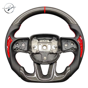 Volant de course en cuir et fibre de carbone, très demandé, pour <span class=keywords><strong>Dodge</strong></span> Charger <span class=keywords><strong>Challenger</strong></span> Hellcat SRT <span class=keywords><strong>RT</strong></span> Napa - Product Image 1