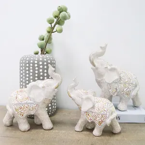 Figura de elefante de poliresina personalizada, escultura de elefante de resina para Decoración