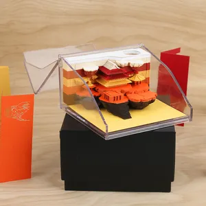 공기 중 성 빌딩 블록 종이 아트 컬렉션 레이저 컷 레이어드 종이 블록 종이 큐브 3D 메모 패드