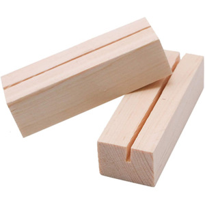 Porta Tarjetas de Visita Personalizado de Madera de Haya y Roble Pulido, Rectangular, para Mostrar Fotos, para Bodas, Fiestas y Cumpleaños - Product Image 1