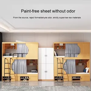 Litera moderna para dormitorio de Hostal juvenil <span class=keywords><strong>con</strong></span> diseño de metal para dormitorio, Hotel, escuela, Hospital <span class=keywords><strong>con</strong></span> cama tipo loft, características de cápsula - Product Image 2