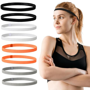 Diademas Elásticas Finas al por Mayor de Fábrica, Antideslizantes, para Deportes, para Mujeres y Hombres, Banda para el Cabello para Entrenamiento y Running - Product Image 1