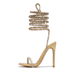 Sandalias Elegantes Stiletto con Cordones y Tiras en el Tobillo, Punta Cuadrada, Tacones para Mujer 2025 - Product Image 5