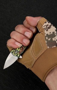 มีดพับเหล็ก D2แข็งสูงขนาดเล็กลายจั๊กจั่น EDC ล่าสัตว์ด้วงเขียวกลางแจ้งป้องกันตนเองตัดดาบเครื่องมือ - Product Image 4