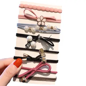 5/8 Pz/set Nuovo Delle Ragazze Delle Donne Del Fiore Scrunchie Fasce Coda di Cavallo Titolare Della Fascia Accessori Dei Capelli di Modo Elastico Dei Capelli di Gomma