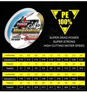 สายเอ็นตกปลา PE แบบถัก4เส้นยาว500เมตรสีแดง1000เมตรสำหรับตกปลาในแม่น้ำอุปกรณ์ตกปลาขายส่ง - Product Image 5