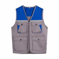 Gilet de travail unisexe réfléchissant multi-poches, logo personnalisé, sergé en coton, uniforme de bénévole pour l'assainissement, 7 couleurs