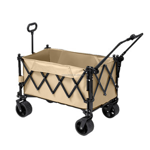 Carrito <span class=keywords><strong>de</strong></span> <span class=keywords><strong>Camping</strong></span> Plegable <span class=keywords><strong>de</strong></span> Cuatro Ruedas, Carrito Utilitario para Parque, Picnic, Playa, Jardín, Carrito <span class=keywords><strong>de</strong></span> Mano Plegable para Exteriores con Barra <span class=keywords><strong>de</strong></span> Empuje y Arrastre - Product Image 1