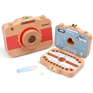 2024 Upgraded Multi-style Children's Deciduous Tooth Box Natural Wooden Umbilical Cord Memory Save Milk Teeth Storage Box