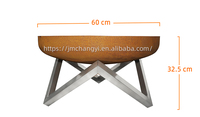 Brasero de jardin en acier au design rouillé pour feu de camp, chauffage extérieur, type rond grand format