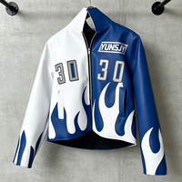 Veste de course en cuir de vache véritable avec broderie personnalisée OEM pour hommes, style streetwear, veste de moto