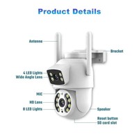 Caméra IP de sécurité CCTV extérieure 8MP 4K PTZ Caméra Wifi avec double objectif Double écrans Détection humaine AI Sans fil