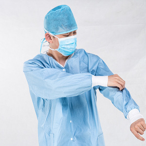 Uniformes de Hospital en Tela No Tejida Spunlace, Puños Tejidos, Bolsillos Personalizados, Unisex, para Médicos, Enfermeras y Pacientes - Product Image 3