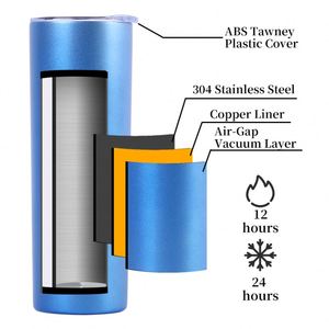 Factory Stock White 20oz 30oz Straight Skinny Sublimation Blanks Stainless Steel Tumblers Cups with Straw and Rubber Bottom - Product Image 2