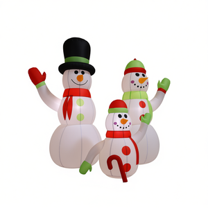 Pupazzo di Neve Gonfiabile per Famiglia, Decorazione Natalizia da Esterno, in Tessuto Oxford Resistente con Rivestimento in PU 345388 - Product Image 1