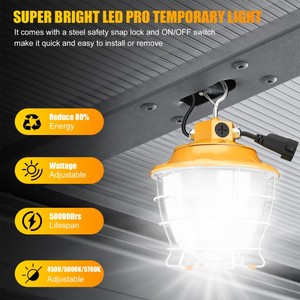 ไฟ LED สำหรับงานก่อสร้าง ความยาว 10 ฟุต แบบเสียบปลั๊ก 8400 ลูเมน 60/48/36 วัตต์ 3CCT ไฟส่องสว่างชั่วคราวสำหรับไซต์งาน ภายนอกและภายในอาคาร IP65 - Product Image 4