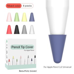 Housse de protection pour pointes de crayon <span class=keywords><strong>Apple</strong></span>, 8 paquets de couleurs, en Silicone, caoutchouc, antidérapantes, couverture de protection pour tout-petits, 1/<span class=keywords><strong>2</strong></span> - Product Image 1