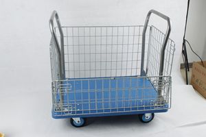 150kg 300kg Carro plegable <span class=keywords><strong>de</strong></span> plástico con ruedas Carro <span class=keywords><strong>de</strong></span> mano con valla - Product Image 2
