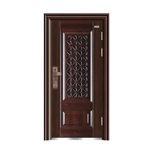 36inch 6 Panel 6 Lite Primed White Entry Wood Exterior Steel Door With Pine Door Jamb