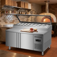 Tables de préparation de sandwichs professionnelles en acier inoxydable, bars à salades, tables de préparation de pizzas et réfrigérateurs de cuisine