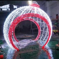 Luces Navideñas 3D en Forma de Esfera Grande, Arco de Luces, Iluminación de Calle, IP65 Impermeable, LED de PVC, Decoración de Paisajes, Centro Comercial, Ciudad, Jardín, Parque