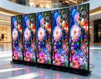 Écran d'affichage LED portable d'intérieur sur pied avec hauteur réglable, contrôle numérique WIFI USB