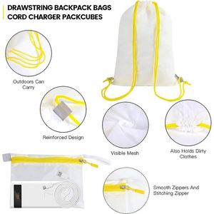 Organiseurs de bagages en maille PVC imperméables personnalisés pour maquillage, nouveaux cubes de compression pour valises - Product Image 5