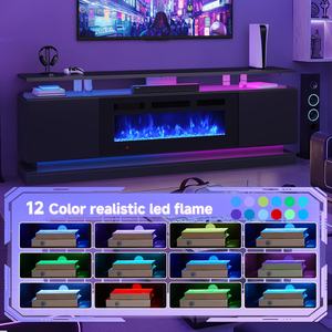 Support TV avec foyer <span class=keywords><strong>électrique</strong></span> intégré de 30 pouces, économe en énergie, 12 couleurs de flamme, télécommande, réglable, avec garantie d'un an - Product Image 4