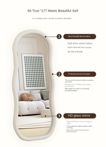 Specchio da pavimento per la casa di lusso leggero con specchio a forma di onda a forma speciale con specchio cibernetico da salotto - Product Image 5