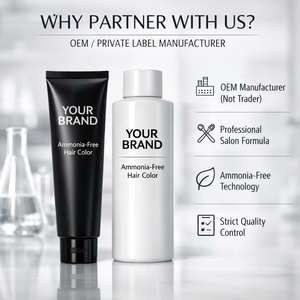 Tinte para el Cabello sin Amoníaco de Marca Privada, Fabricante de Tinte para el Cabello OEM, Crema de Coloración Profesional para Salón de Belleza, Fórmula de Brillo Permanente - Product Image 2