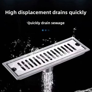 OEM 304 Stainless Steel Long Floor Drain High Capacity Deodorizing Filter for Hotel Bathrooms Outdoor Bathroom Accessories - Product Image 4