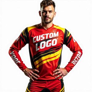 Maillot de moto personnalisé et durable, maillot de descente, coupe automatisée, maillot de course moto <span class=keywords><strong>MX</strong></span> VTT, vêtements de moto - Product Image 2