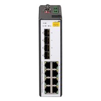 Conmutador Ethernet Industrial IE4300-12P-AC con 8 Puertos Eléctricos Gigabit y 4 Puertos Ópticos Gigabit POE DIN