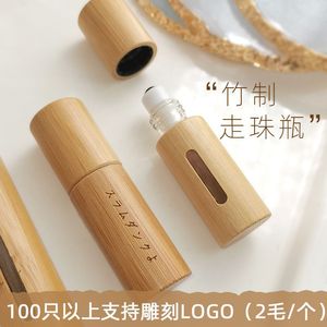 ขวดแก้วทรงกลมหุ้มไม้ไผ่ ขนาด 5 มล. 10 มล. สำหรับบรรจุน้ำมันหอมระเหย พร้อมฝาไม้ ดีไซน์หน้าต่างใส เหมาะสำหรับทุกสภาพผิว - Product Image 4