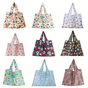 Ulikeke Custom Striped Long Handle Foldable Eco-friendly Ripstop Reusable Shopping <b>Bags</b> with <b>Large</b> Shoulder Closure Polyester - Product Image 1