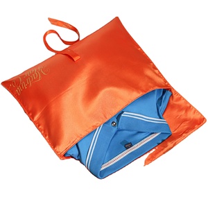 Promotion : Pochette d'emballage personnalisée en satin pour extensions de cheveux avec ruban, orange, sac cadeau en satin avec logo personnalisé - Product Image 3