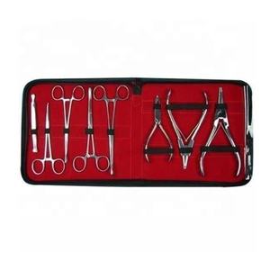 Kit d'outils de <span class=keywords><strong>piercing</strong></span> corporel jetable avec aiguilles en acier inoxydable, pince à billes et pinces - Product Image 2